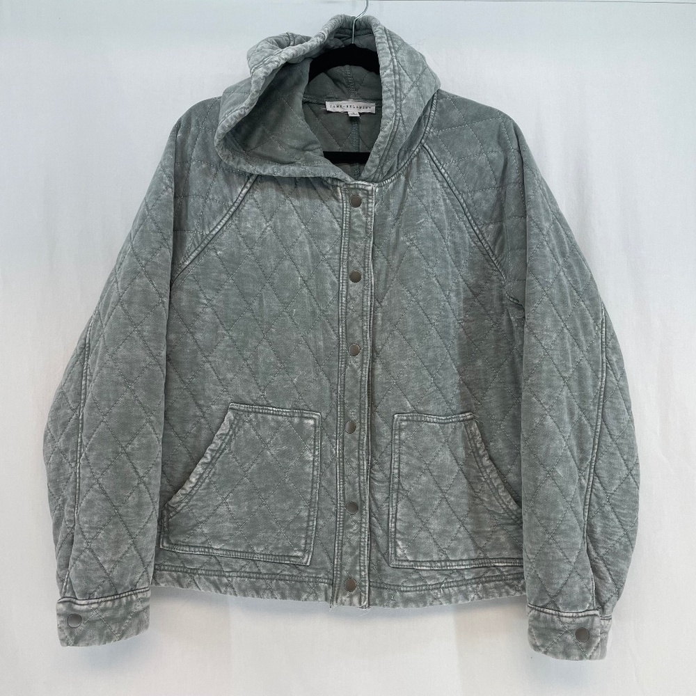 Jane + Delancey Snap Up Jacket with Hood Heavyweight Green Women’s Size Medium
